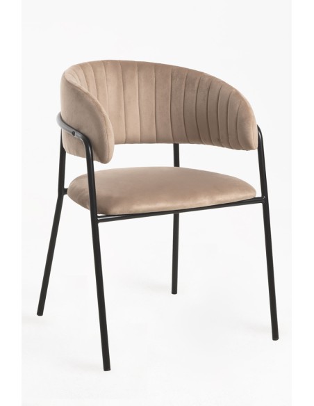 Silla Niel en terciopelo patas negras