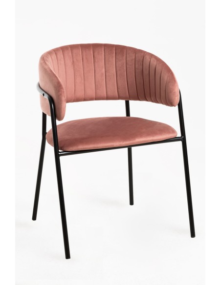 Silla Niel en terciopelo patas negras