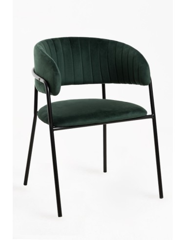 Silla Niel en terciopelo patas negras