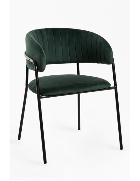Silla Niel en terciopelo patas negras