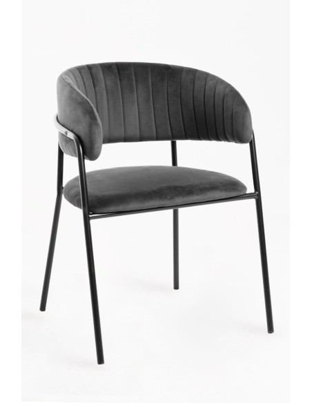 Silla Niel en terciopelo patas negras