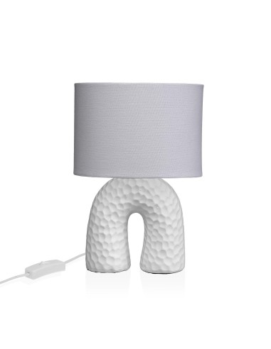 Lampara cerámica de arco blanca