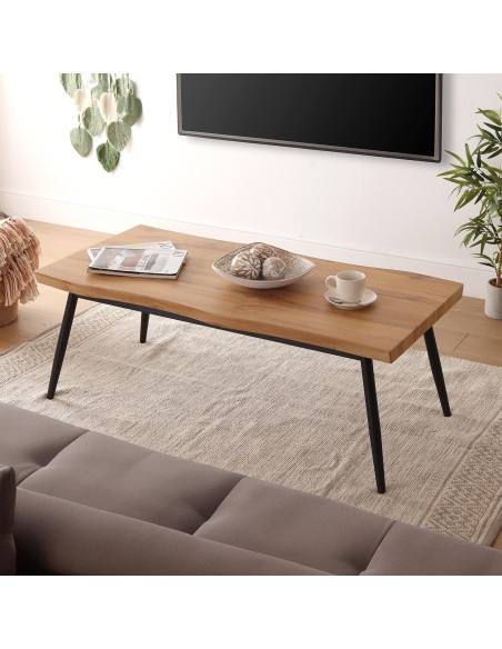 Mesa baja madera ondulada