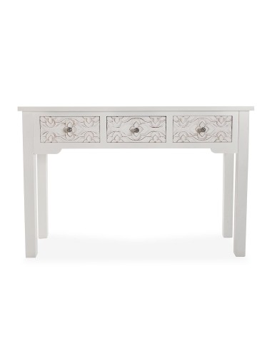 Mueble de entrada de madera blanco 3 cajones