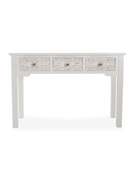 Mueble de entrada de madera blanco 3 cajones