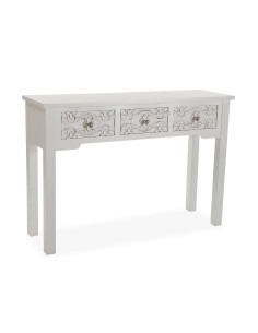 Mueble de entrada de madera blanco 3 cajones