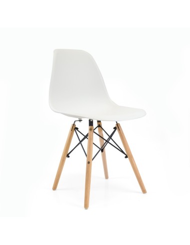 Lote oferta 4 sillas blancas con patas de haya