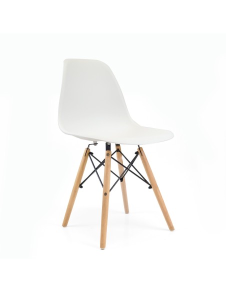 Lote oferta 4 sillas blancas con patas de haya