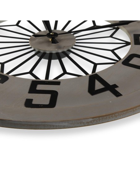 Reloj de pared gris de madera con diseño de estrella