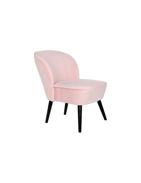 Sillón butaca en poliéster terciopelo rosa