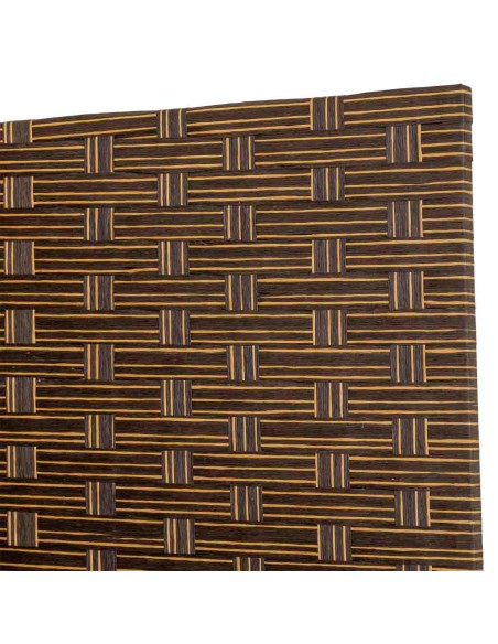 Biombo separador 4 hojas trenzado oscuro