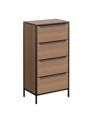 Cajonera color roble con 4 cajones
