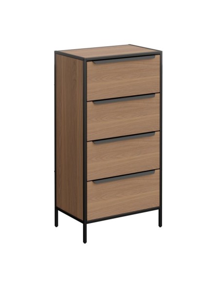 Cajonera color roble con 4 cajones