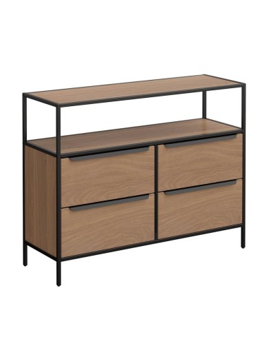Mueble televisión con 4 cajones mas estante roble