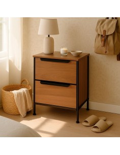 Mueble 2 cajones color roble 2