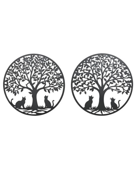 Decoración de metal árbol en negro