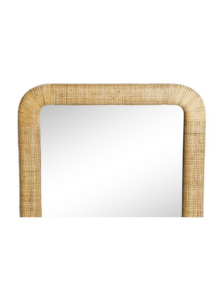 Espejo de ratán natural