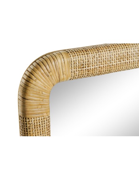 Espejo de ratán natural