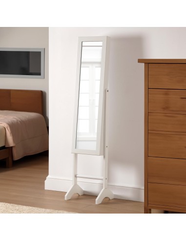 Espejo joyero de suelo blanco