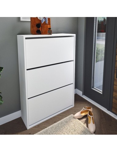 Mueble zapatero blanco 3 cajones