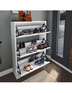 Mueble zapatero blanco 3 cajones 2