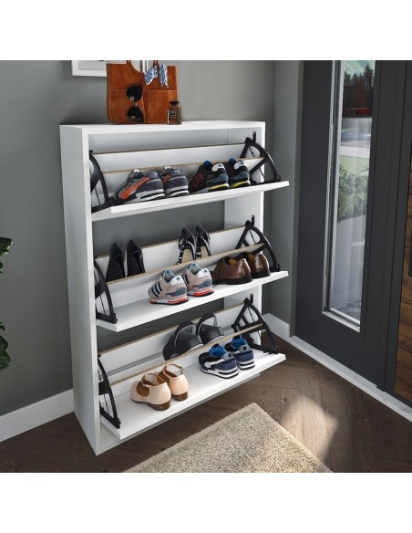 Mueble zapatero blanco 3 cajones
