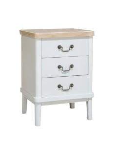 Mesita de noche 3 cajones crema