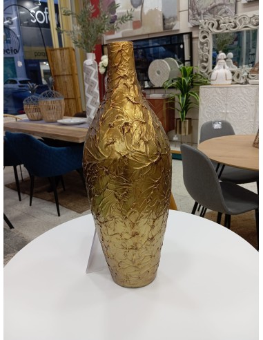 Jarrón cerámica dorado