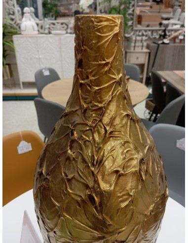 Jarrón cerámica dorado