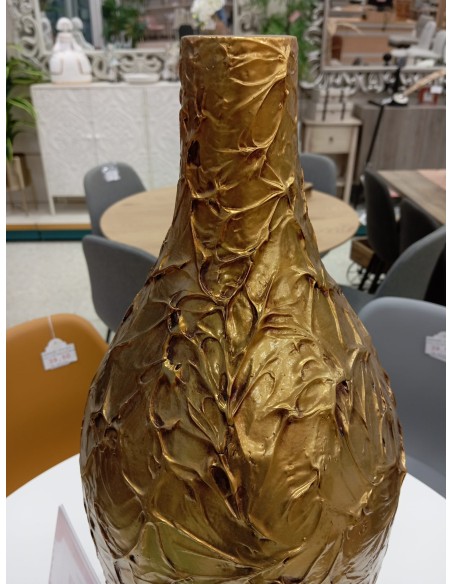 Jarrón cerámica dorado