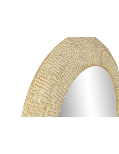 Espejo de metal oro y blanco