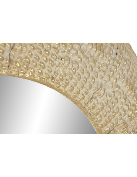 Espejo de metal oro y blanco