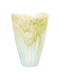 Jarrón de cristal en tonos crema