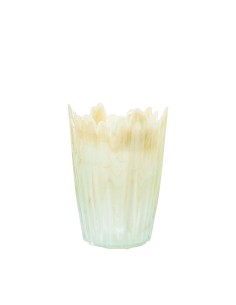 Jarrón de cristal pequeño en crema