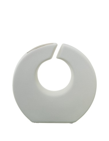 Jarrón cerámica color crema