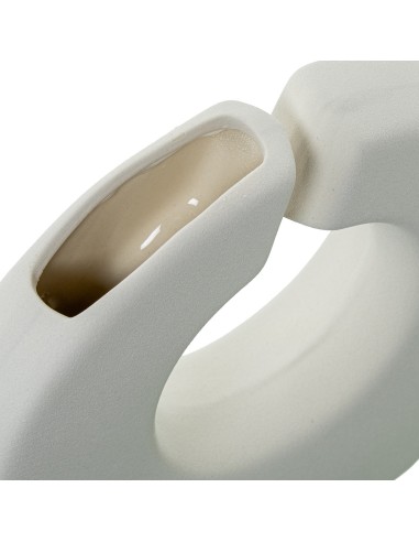 Jarrón cerámica color crema