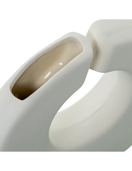 Jarrón cerámica color crema