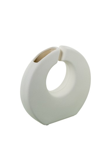 Jarrón cerámica color crema