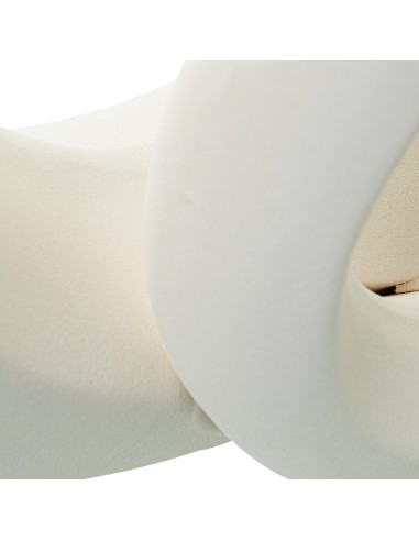 Jarrón cerámica doble aro en crema