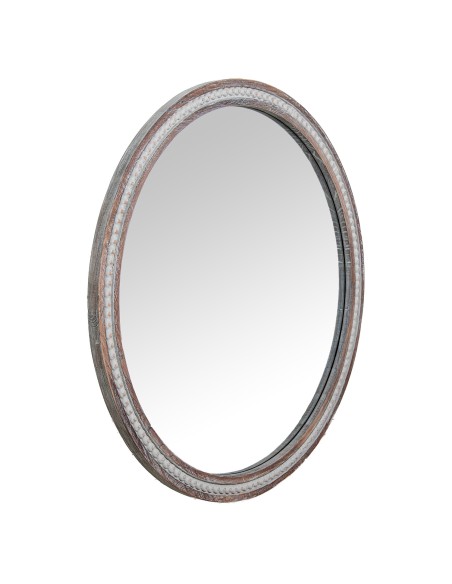 Espejo de madera en marrón envejecido