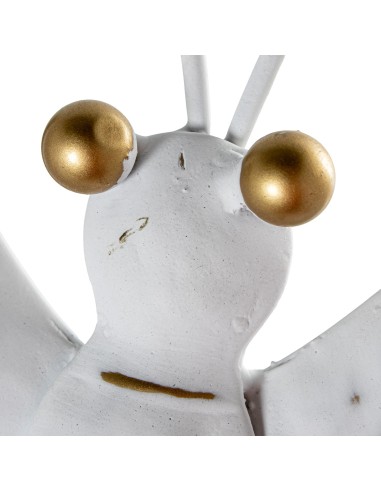 Decoración de metal mariposa grande blanca