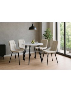 Mesa de madera mdf con patas de metal negras 2