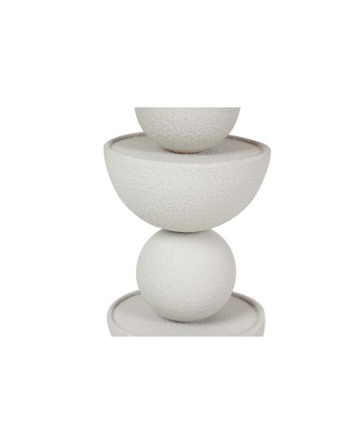 Consola de metal blanca con base madera