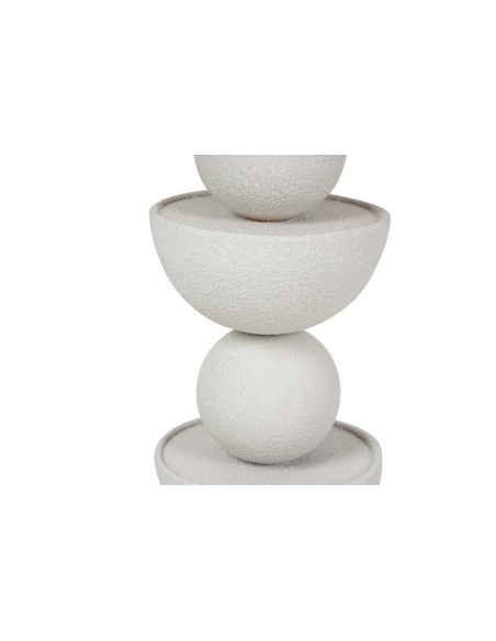 Consola de metal blanca con base madera