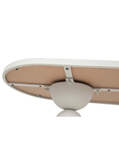 Consola de metal blanca con base madera