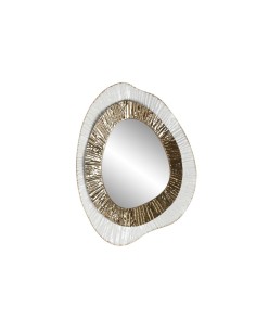 Espejo metal blanco y dorado