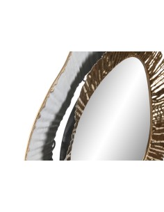 Espejo metal blanco y dorado 2