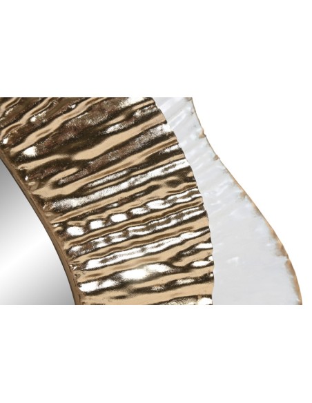 Espejo metal blanco y dorado