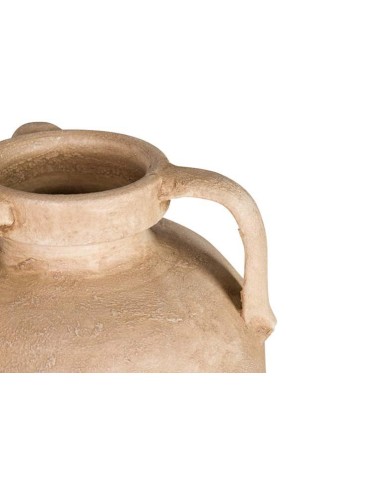 Jarrón de cerámica marrón rustico