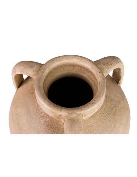 Jarrón de cerámica marrón rustico